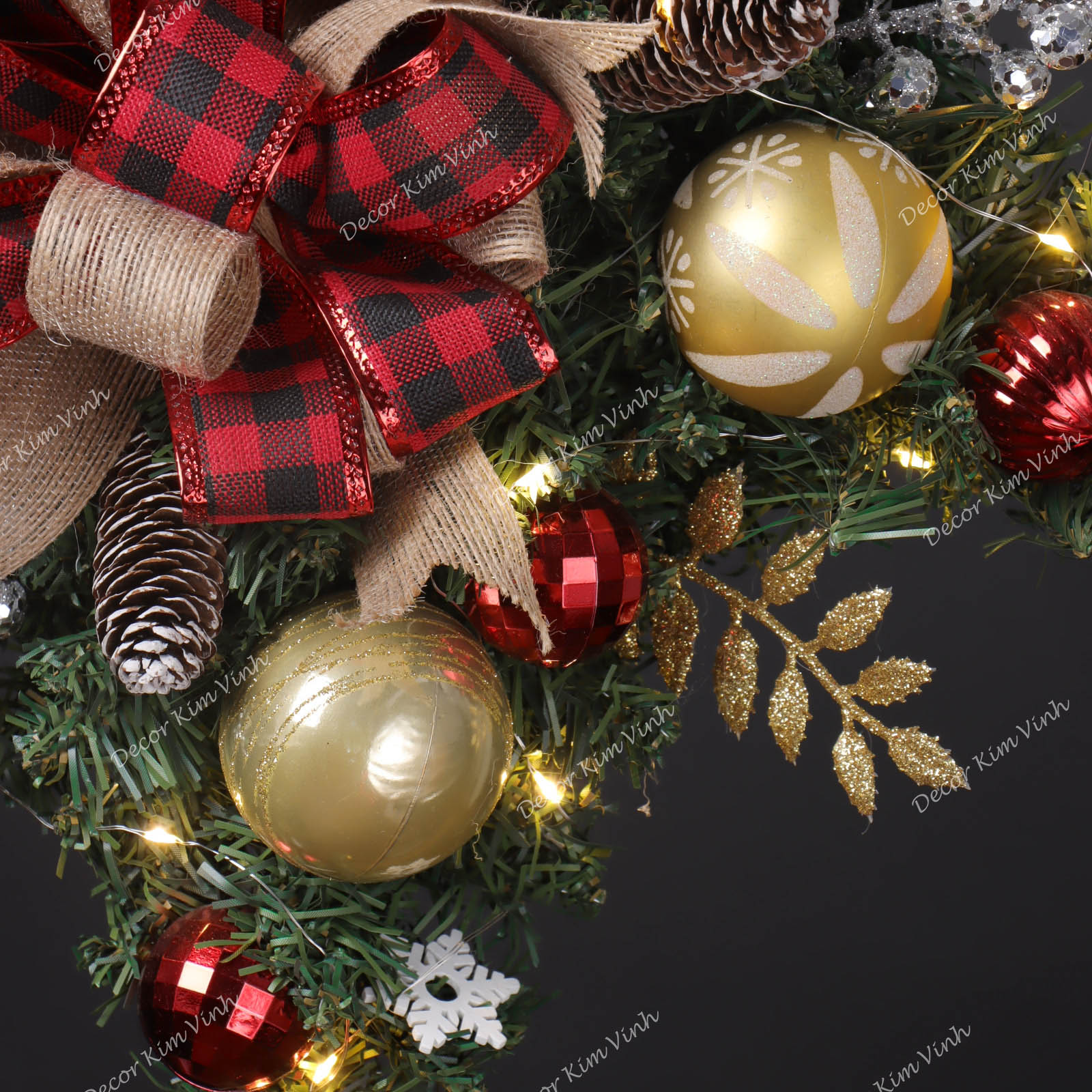 Dây Treo Chùm Thông CT09 Chùm Thông Kết Sao Trang Trí Noel Kèm đèn