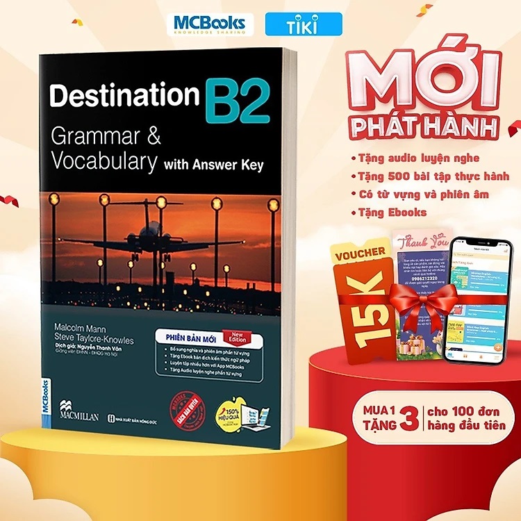 Sách Destination B1 &amp; B2 Grammar and Vocabulary Bài Tập + Kèm Đáp Án + File Nghe (Lẻ/Combo) - MCBOOKS