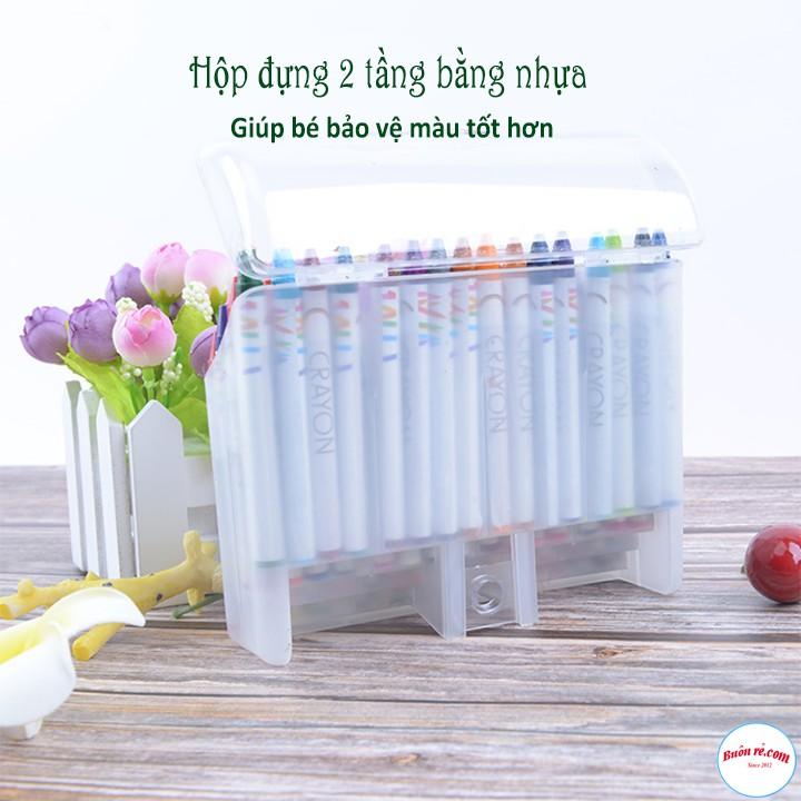 Bộ 64 Màu Sáp Hộp Nhựa cho bé học vẽ