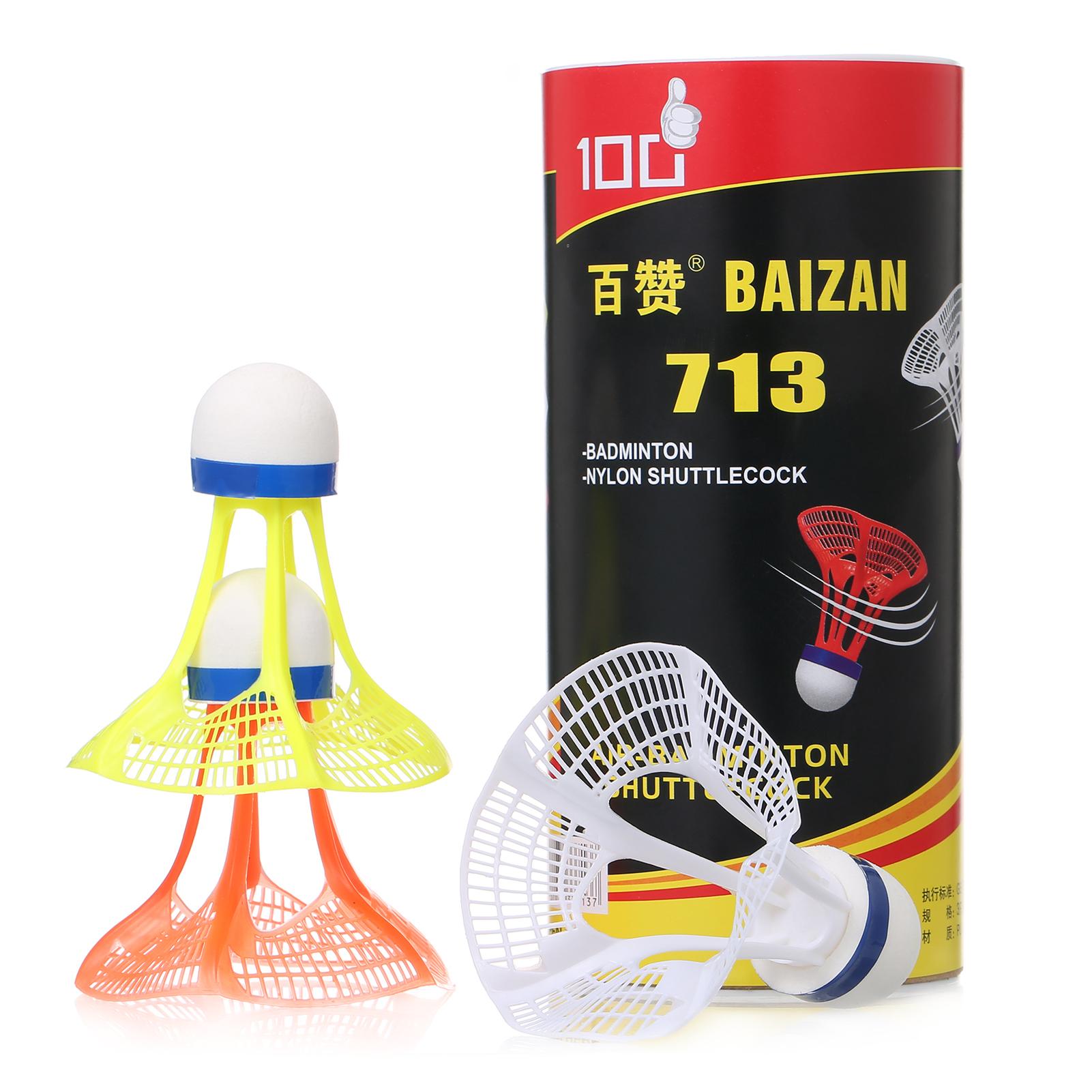 3pcs Nylon Shuttlecock Durable Plastic Badminton Shuttlecock Indoor Outdoor Sport Badminton Ball Windproof Shuttlecock
