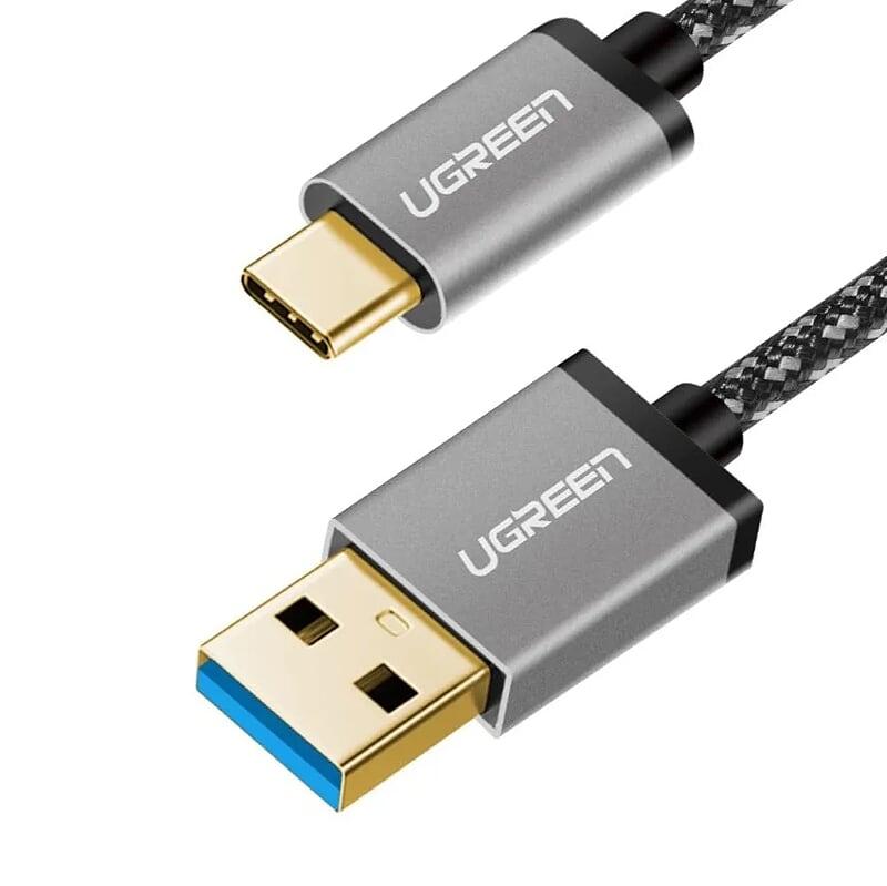 Ugreen UG50542US187TK 2M màu đen cáp USB Type C 3.0 sạc nhanh và truyền dữ liệu dây dù - HÀNG CHÍNH HÃNG