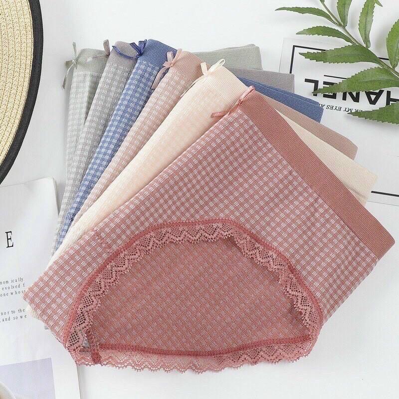 Quần Lót Thun Dệt Kim Hoạ Tiết Karo