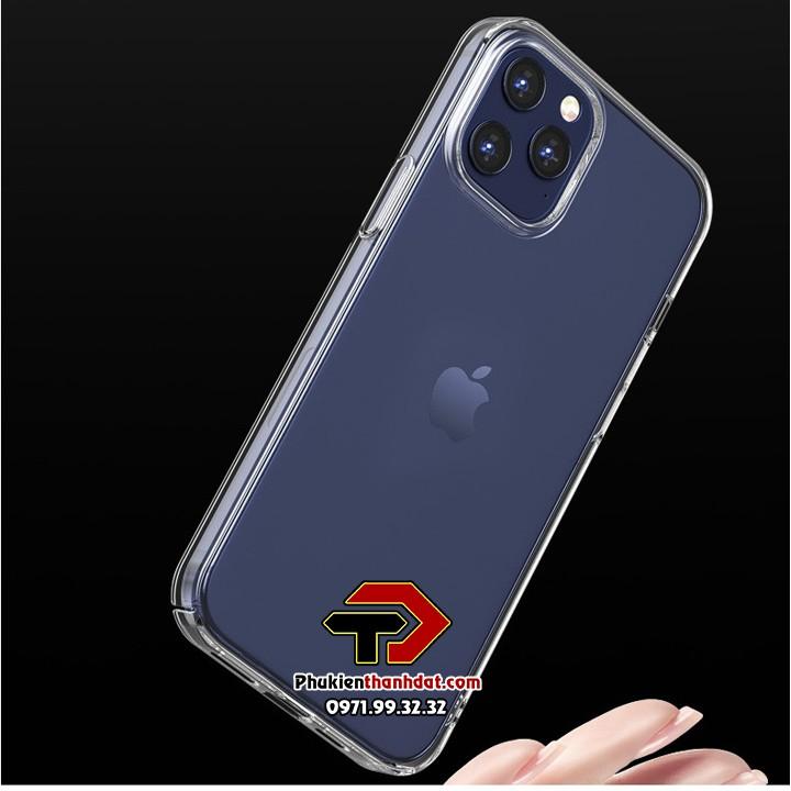 Ốp lưng trong suốt dành cho iPhone 12 Pro Max (phủ nano không ố màu) - Hàng chính hãng