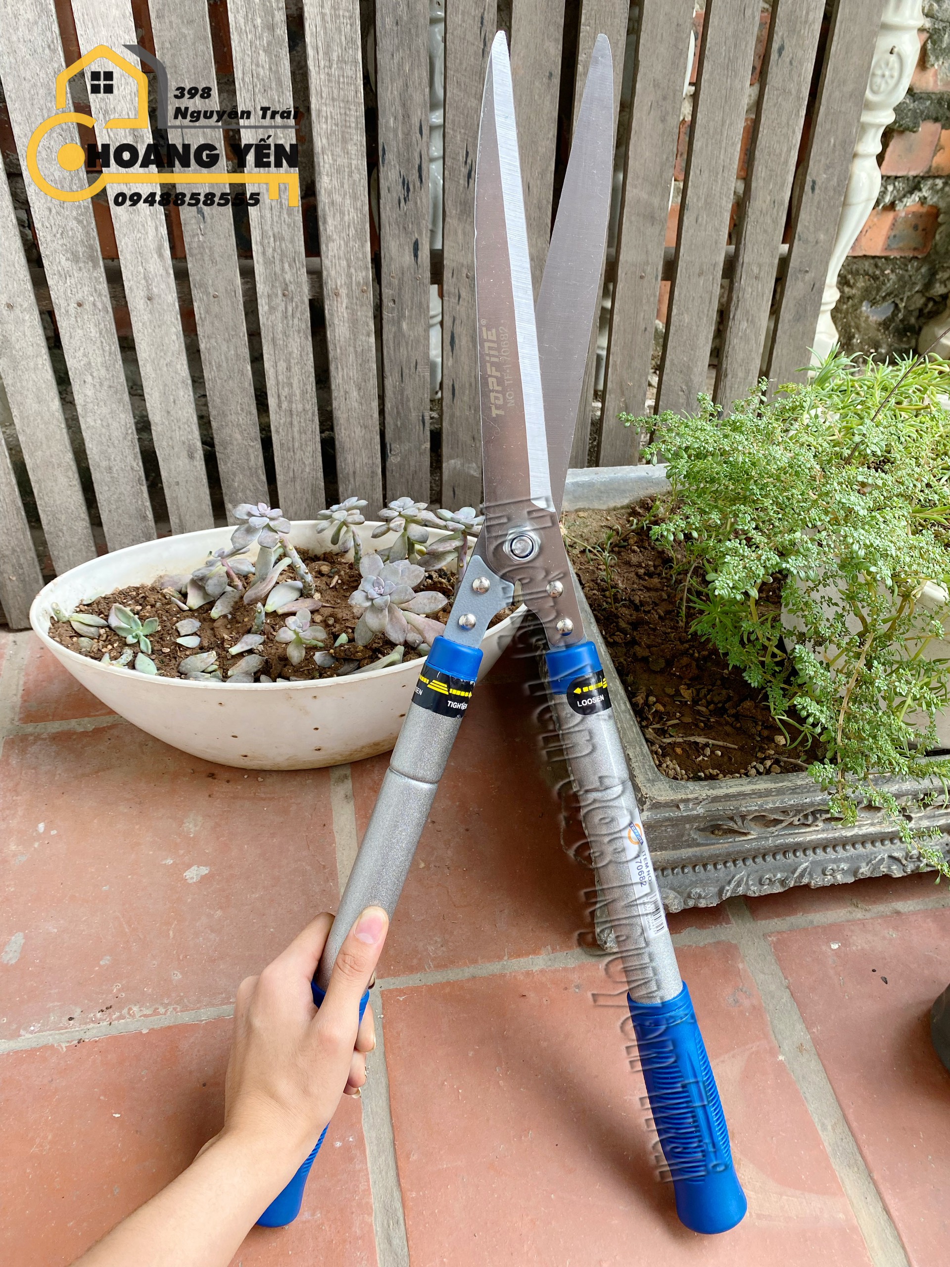 Kéo tỉa cây cảnh, kéo cắt xén hàng rào tăng giảm chiều dài lên 80cm Topfine