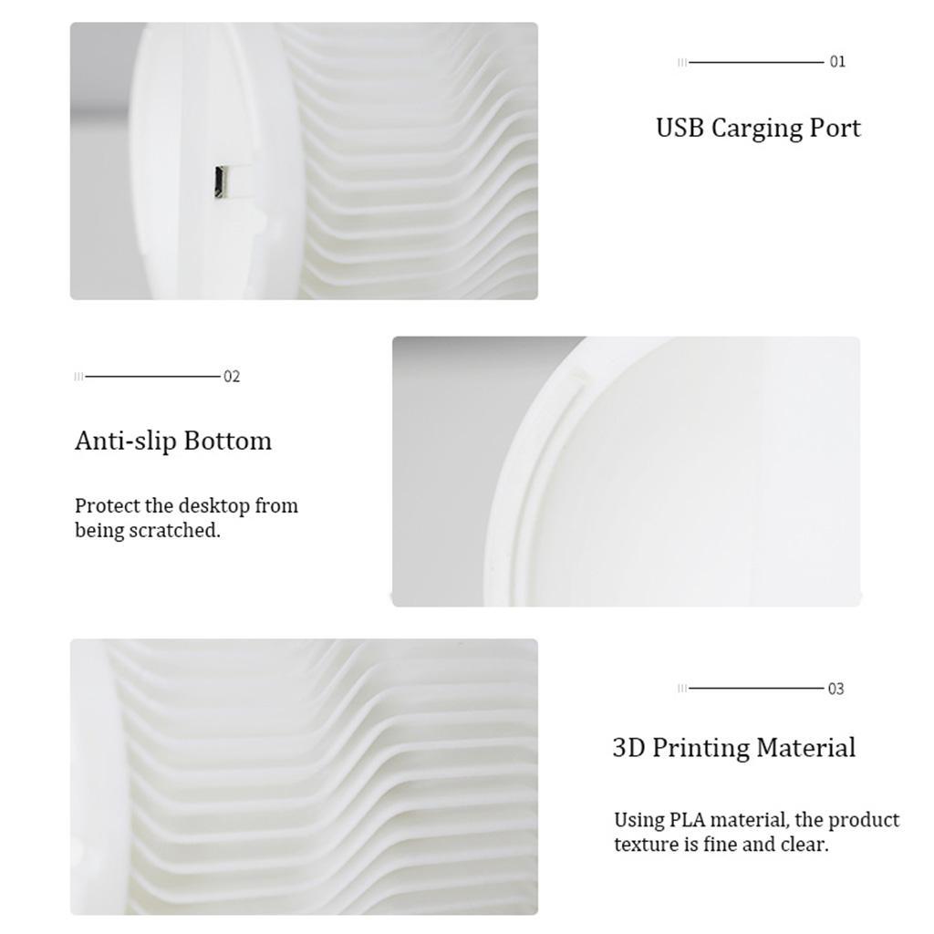 3D Printed Touch Control Night Light Table Bedside Lamp Bedroom Xmas Present