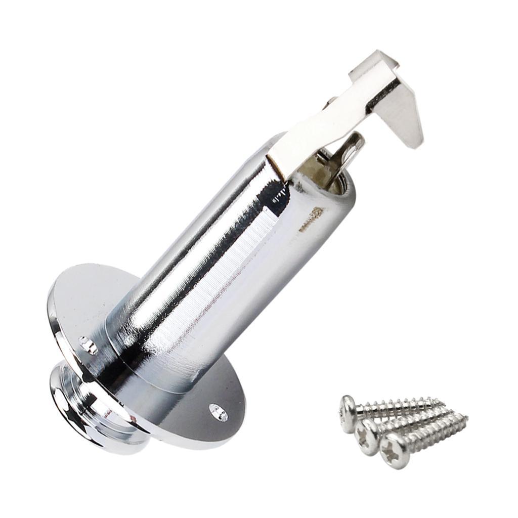 1x Chrome Electric Folk Guitar Stereo Flush Cylinder Output
