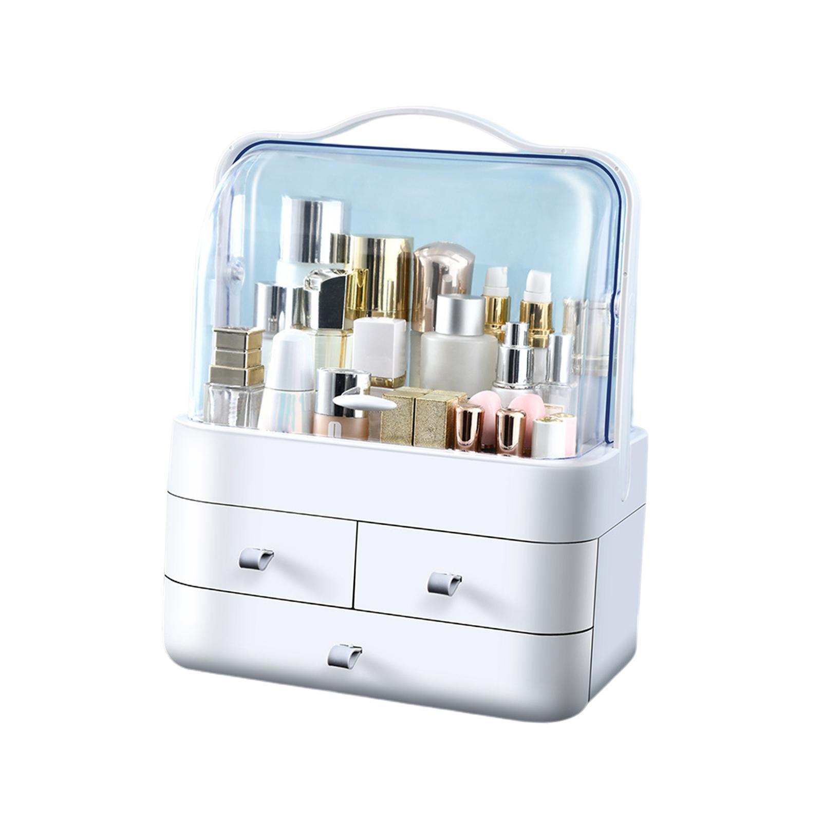 Desk Organizer with Drawer Makeup Storage Organizer Storage Drawers Case Makeup Holder Cosmetic Organiser Case for Desk Dorms Dressing Table