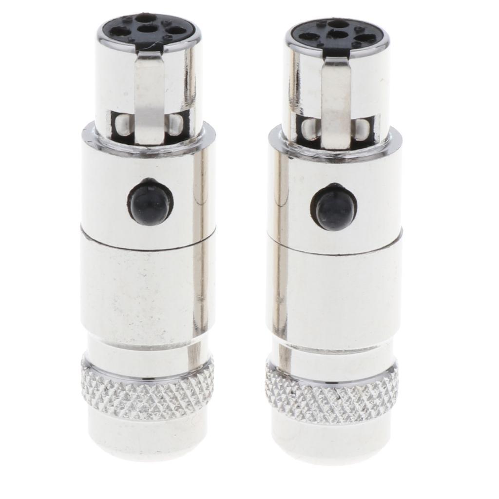 4 Pieces Gold Plated 5mm Mini 4Pin XLR Female Plugs Connectors Socket