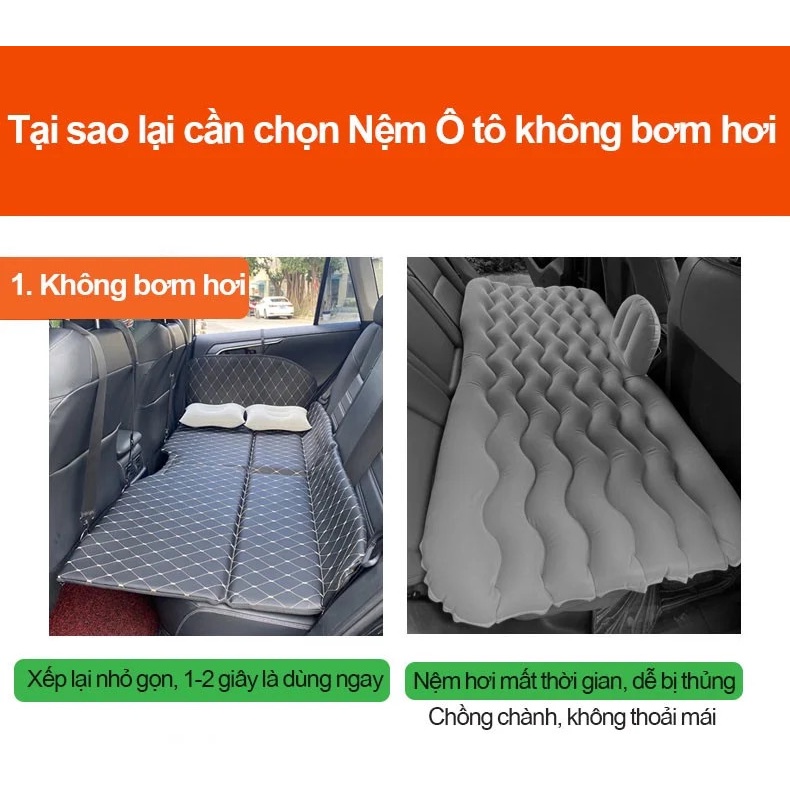 Đệm giường ô tô, nệm ghế sau xe hơi cao cấp - Đệm ô tô treo hàng ghế sau không bơm hơi tiện lợi thiết kế sang trọng