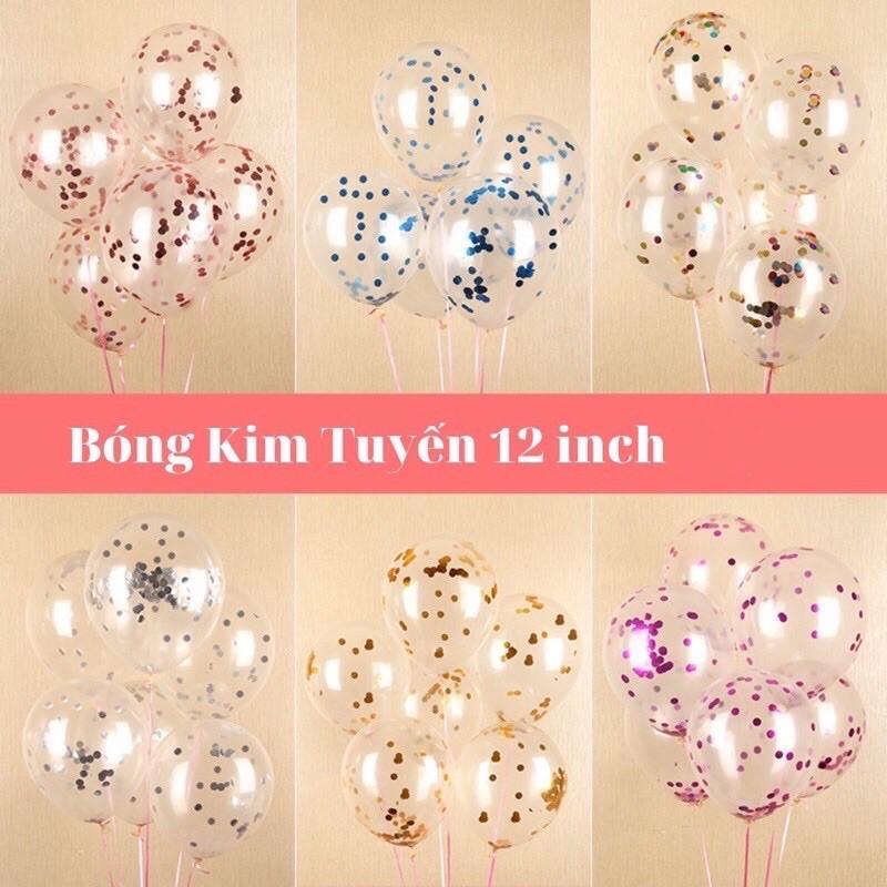 Bóng kim tuyến trong suốt có nhũ bên trong size 25cm