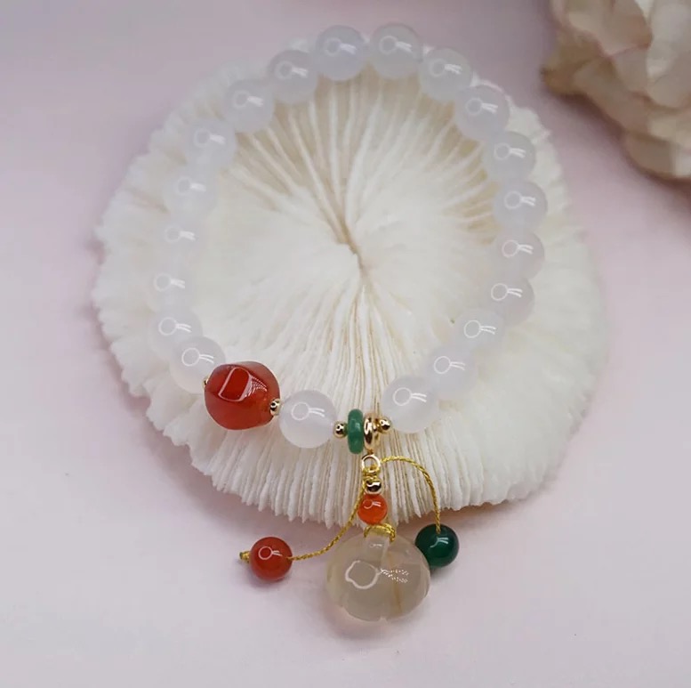 Vòng tay mã não trắng 8mm