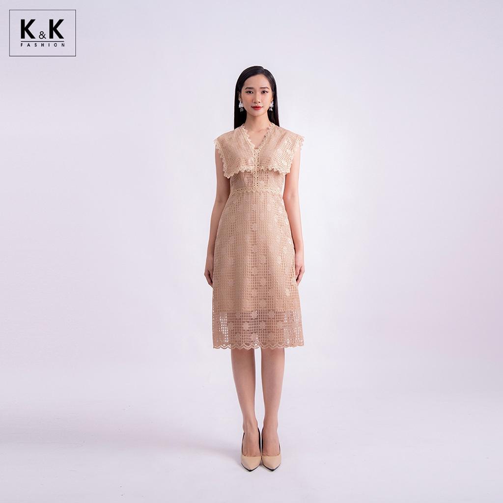 Đầm Ren Chữ A Cổ Sen K&amp;K Fashion KK130-34 Chất Liệu Ren Hàn