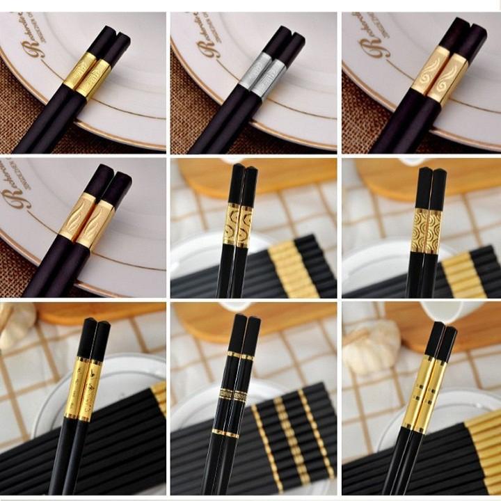 BỘ 10 ĐÔI ĐŨA HỢP KIM ĐẦU BỌC VÀNG CHỐNG MỐC CHỐNG TRƯỢT SANG TRỌNG