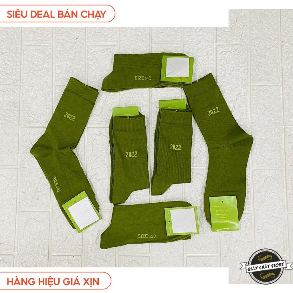 Tất nam xanh rêu cổ cao chất liệu dệt kim cotton co dãn 4 chiều MÃ SQ1