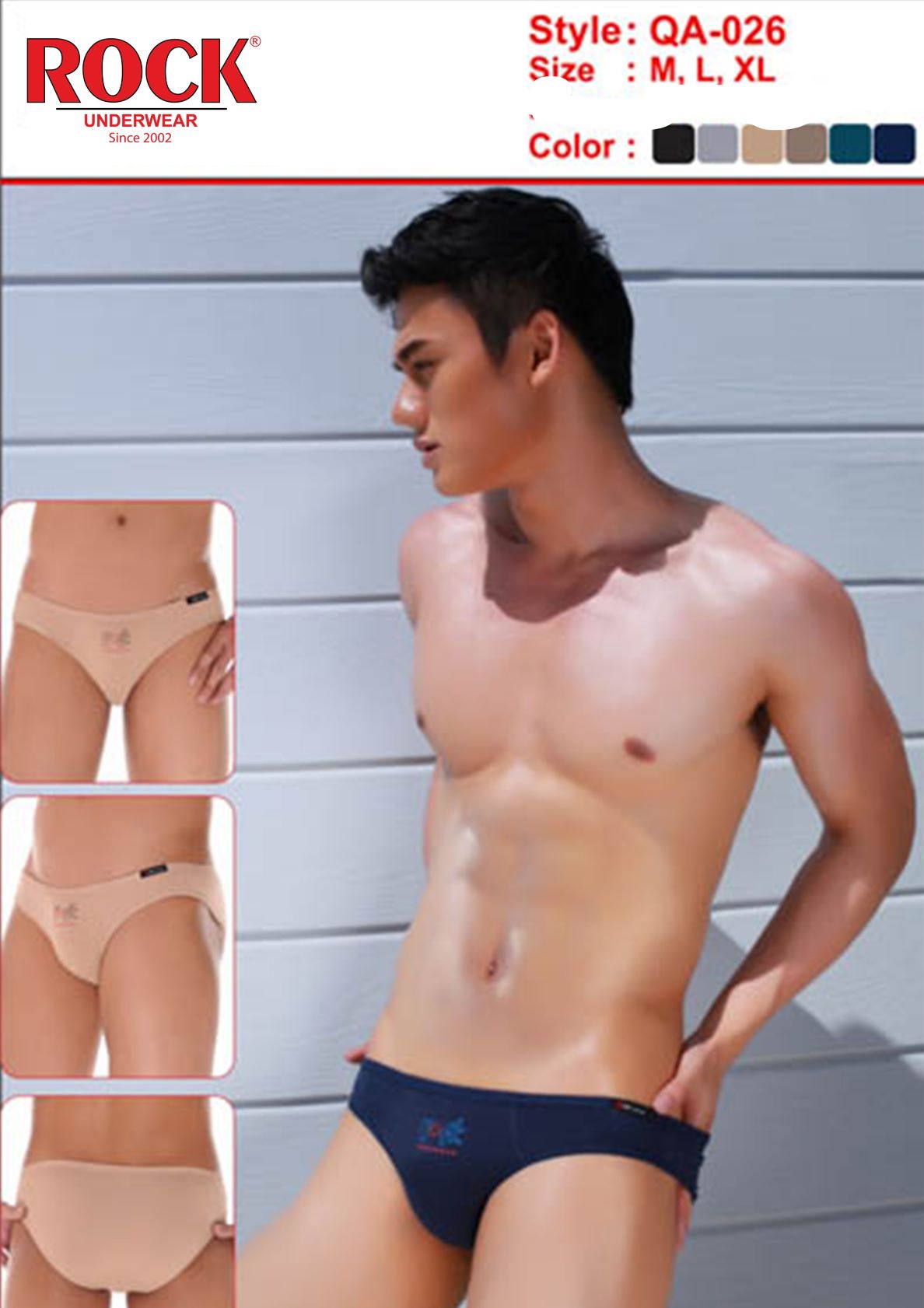 Quần lót nam cao cấp ROCK phom lưng thấp trẻ trung QA-026 thiết kế với phong cách trẻ trung, năng động