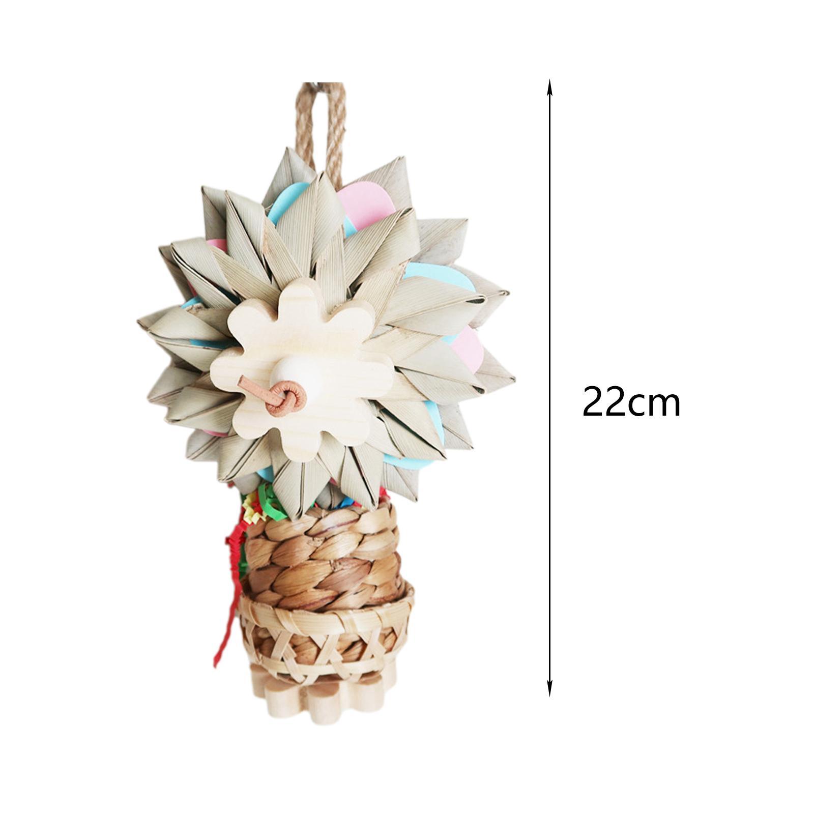 Bird Parrot Toy, Decorative Hanging Wooden Funny Parrot Cage Bite Toys Bird Chewing Toy for Cockatiel Training Parakeet Parrots Playing