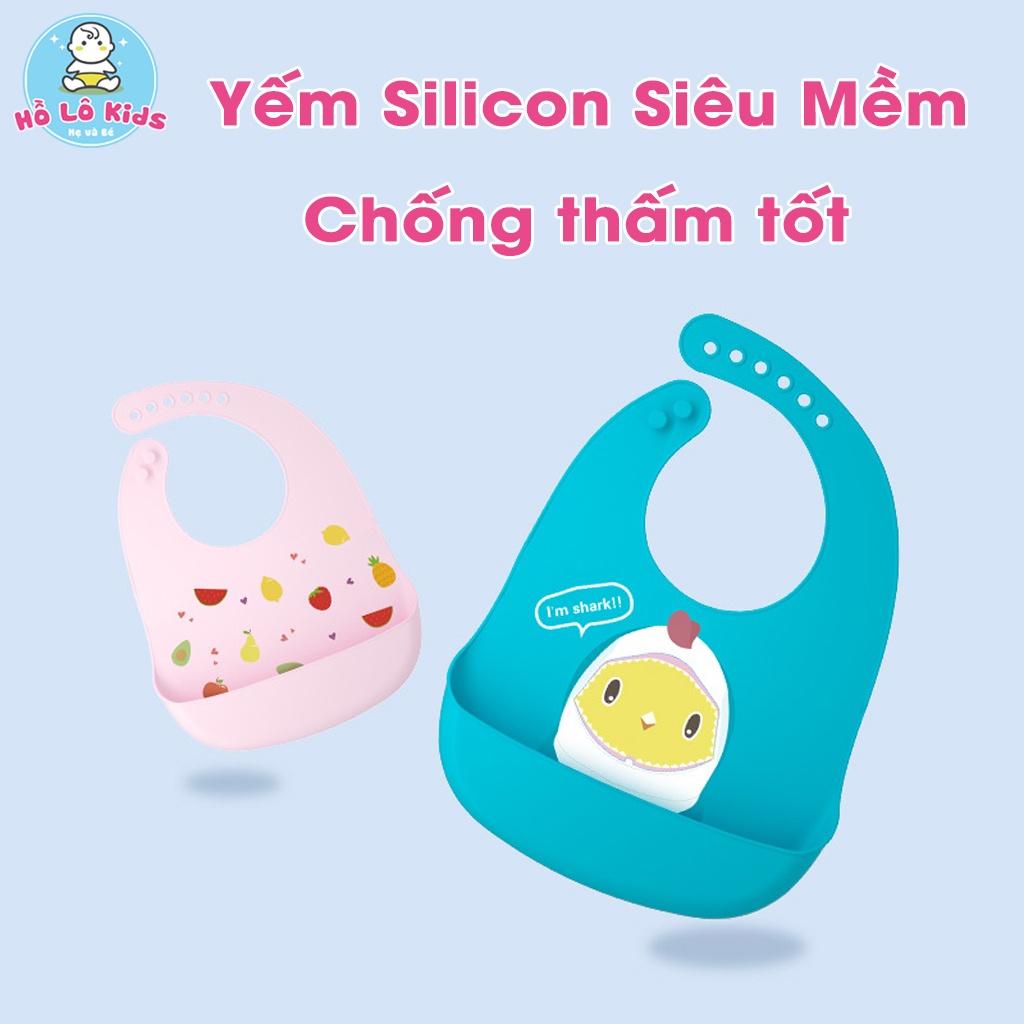 Bộ ăn dặm 3 chi tiết cho bé yếm, bát, bộ thìa dĩa hoặc đũa tặng kèm ống hút và cọ vệ sinh Hồ Lô Kids