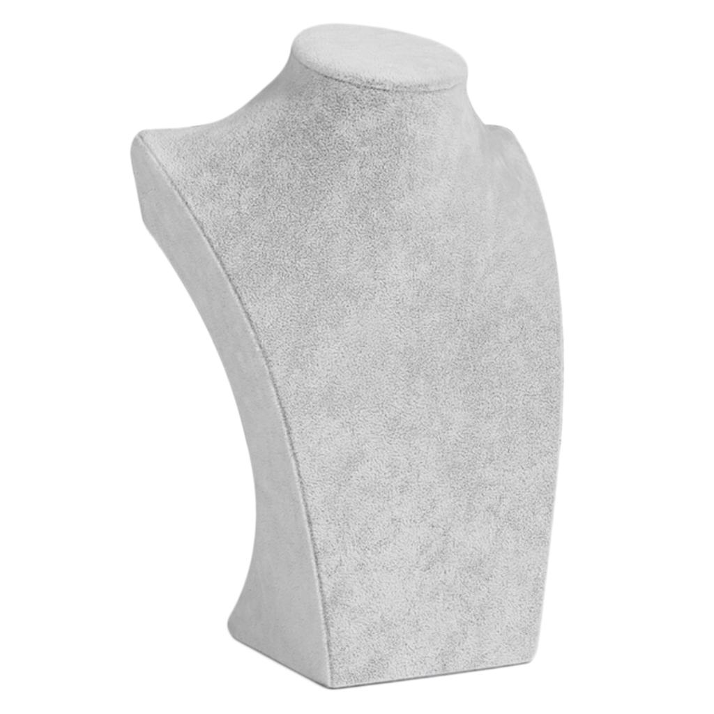 Set of 2 Velvet 3-Dimensional Necklace Jewelry Display Bust Stand Pendant Holder