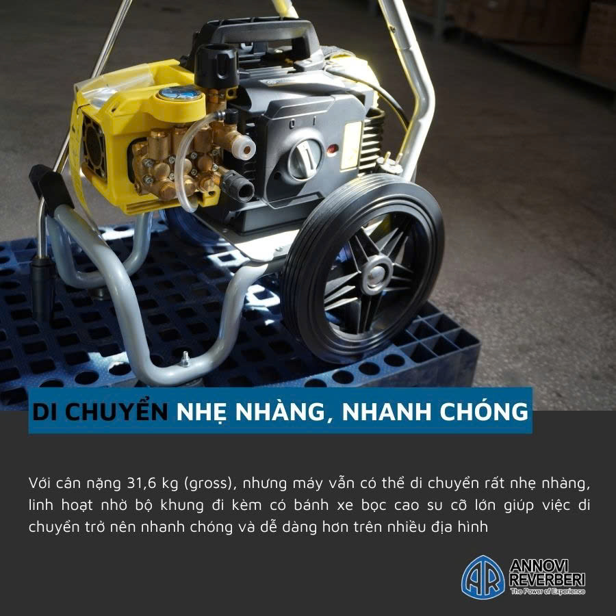 Máy xịt rửa xe chuyên dụng Annovi Reverberi VIP Pro 151K motor từ, áp lực 150BAR, 2600W- Hàng chính hãng