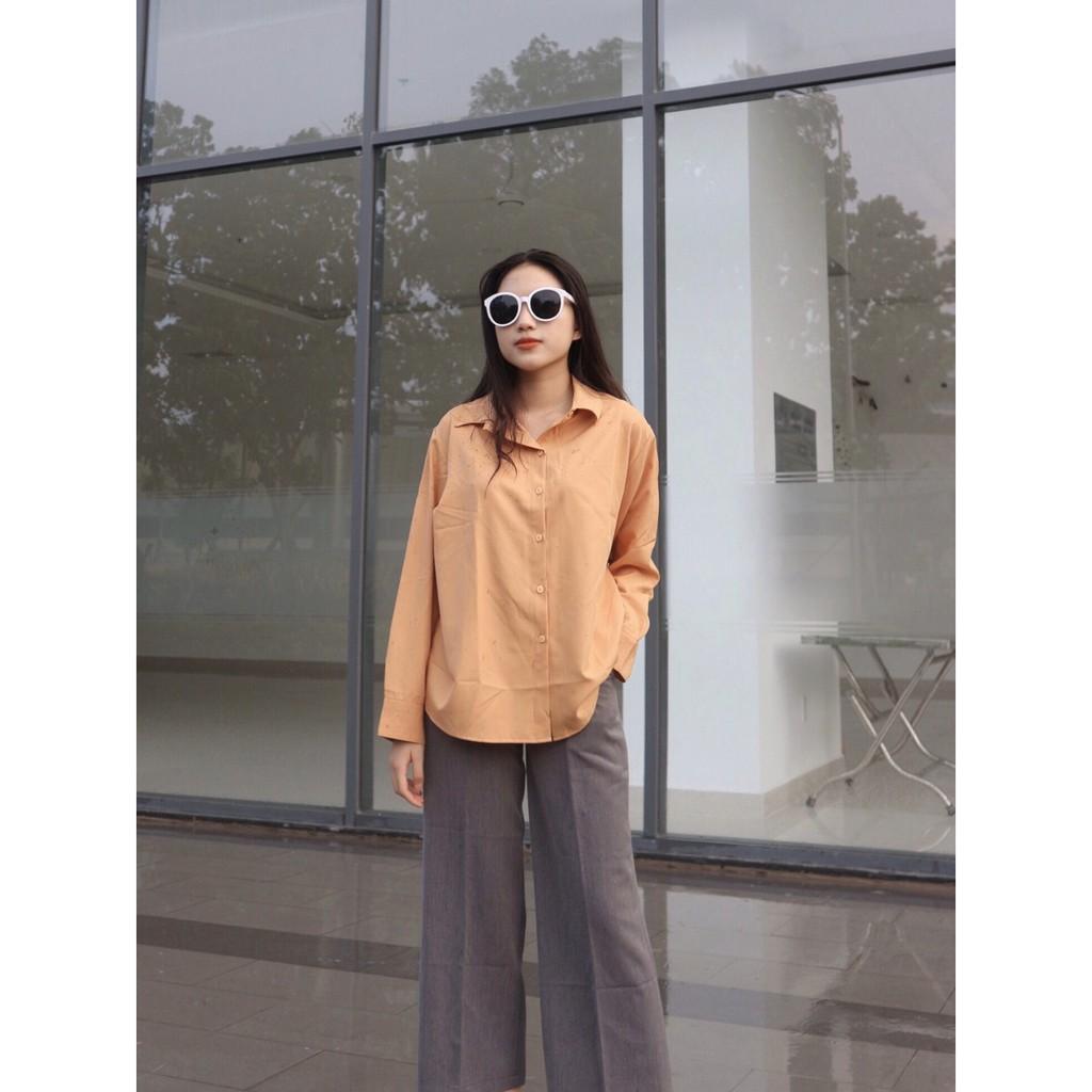 Sơ Mi Nữ Tay Dài Cổ Bẻ - Đi làm- Đi chơi OVERSIZE