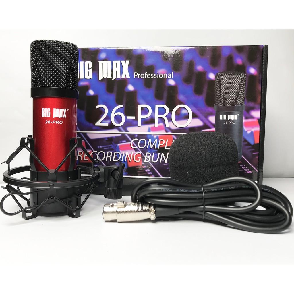 Micro thu âm livestream hát karaoke cao cấp Big Max 26 Pro độ nhạy cao lọc âm tốt...bảo hành 12 tháng