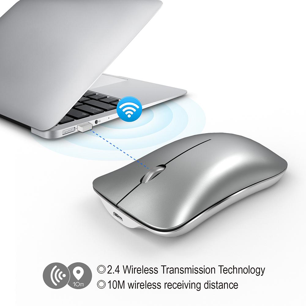 HXSJ T27 2.4Ghz Wireless Mouse Ergonomic Rechargeable Mice 1600 DPI 3DPI Optional for Mac Laptop PC Computer