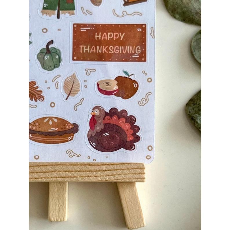 Sticker tự thiết kế - sticker sheet happy thanksgiving - hình dán sổ, nhật kí bullet journal - unim025