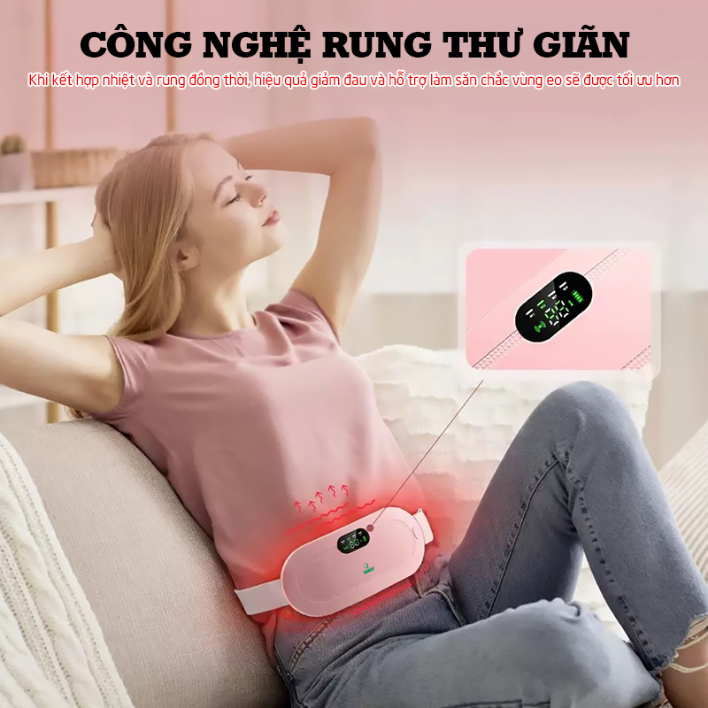 Máy massage bụng Nikio NK-162 - Công nghệ rung thư giãn kết hợp nhiệt sưởi ấm, giảm đau bụng kinh hiệu quả