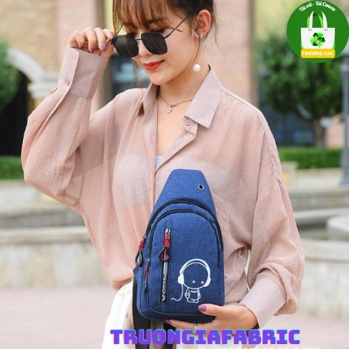 Túi nylon đeo ngực đeo thắt lưng túi đeo vai túi phát quang Màu Xanh dáng thể thao giải trí Trương Gia