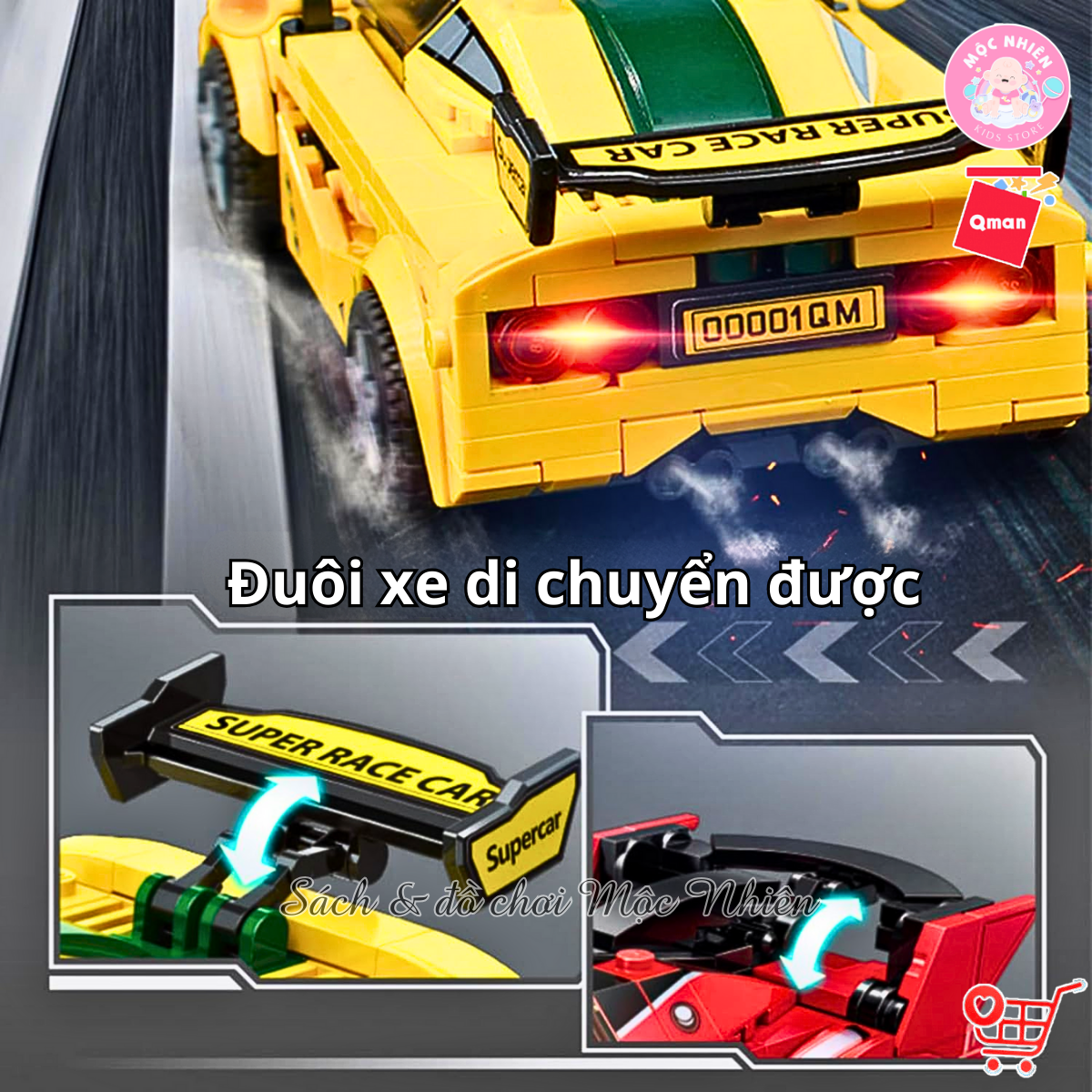 Đồ Chơi Xếp Hình, Lắp Ráp Qman 91002 - Xe đua rực lửa (338 mảnh ghép)