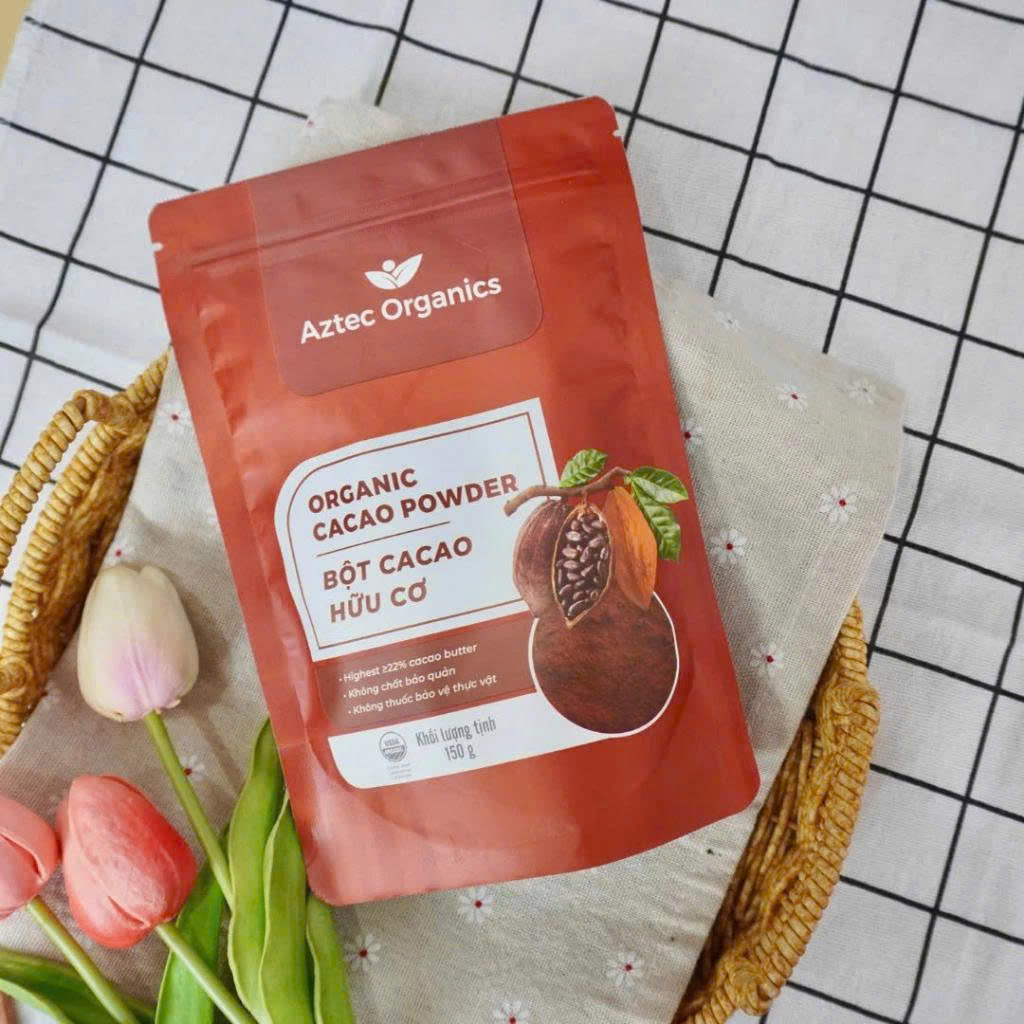 Bột Cacao Hữu Cơ Aztec Organics 150g - Bột Cacao Hữu Cơ Aztec Organics 150g – 100% Nguyên Chất, Không Đường, Giàu Flavan