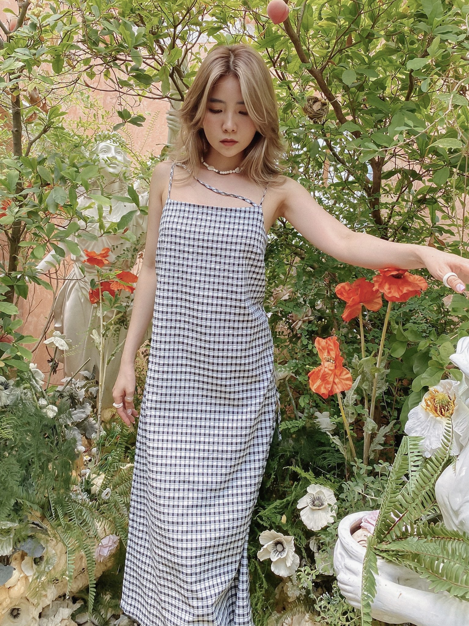 Đầm dài 2 dây caro Wand Dress Gem Clothing SP060603