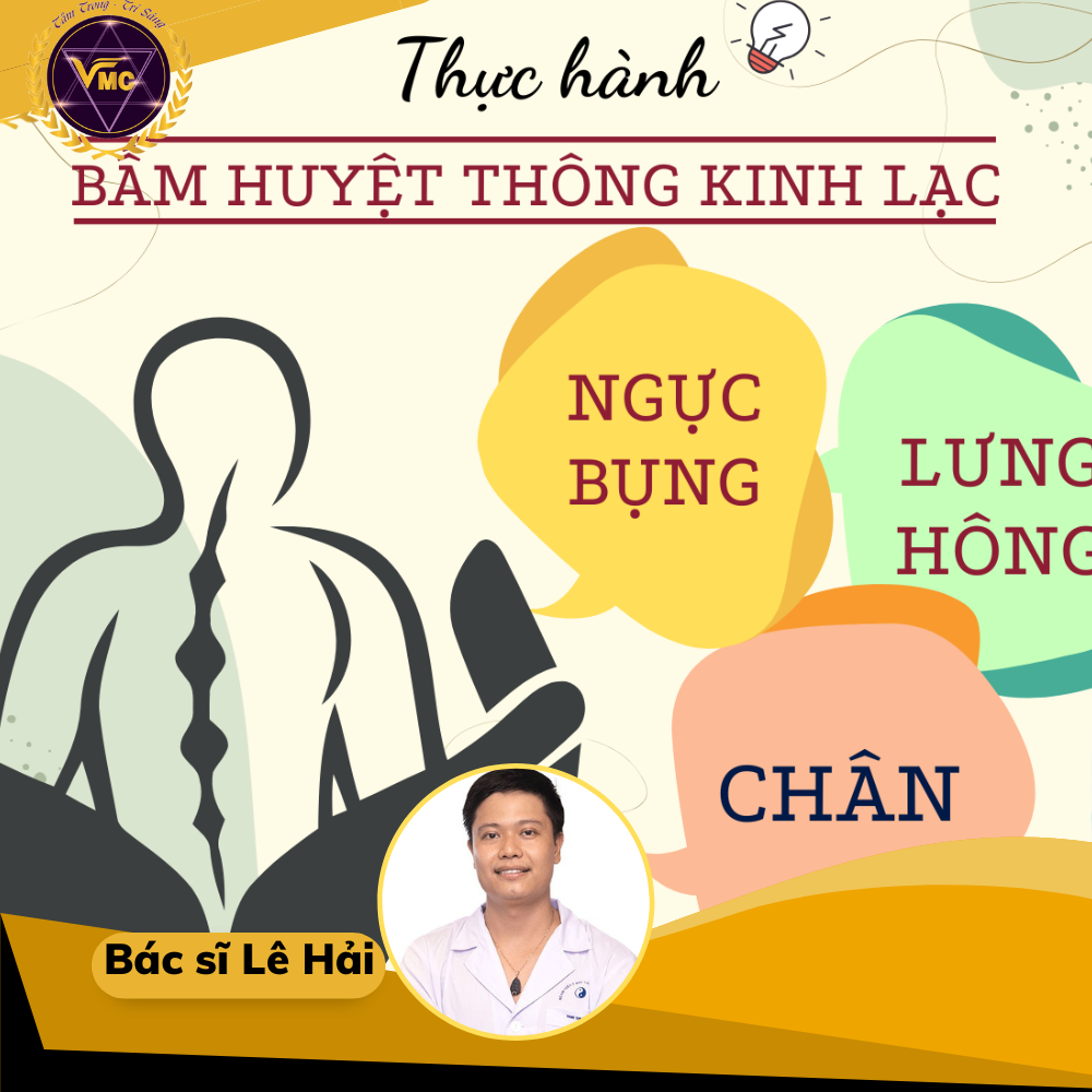 Khoá Học Thực Hành Bấm Huyệt Thông Kinh Lạc: Lưng, Hông, Chân, Ngực Bụng - Trung Tâm Chăm Sóc Sức Khỏe VMC