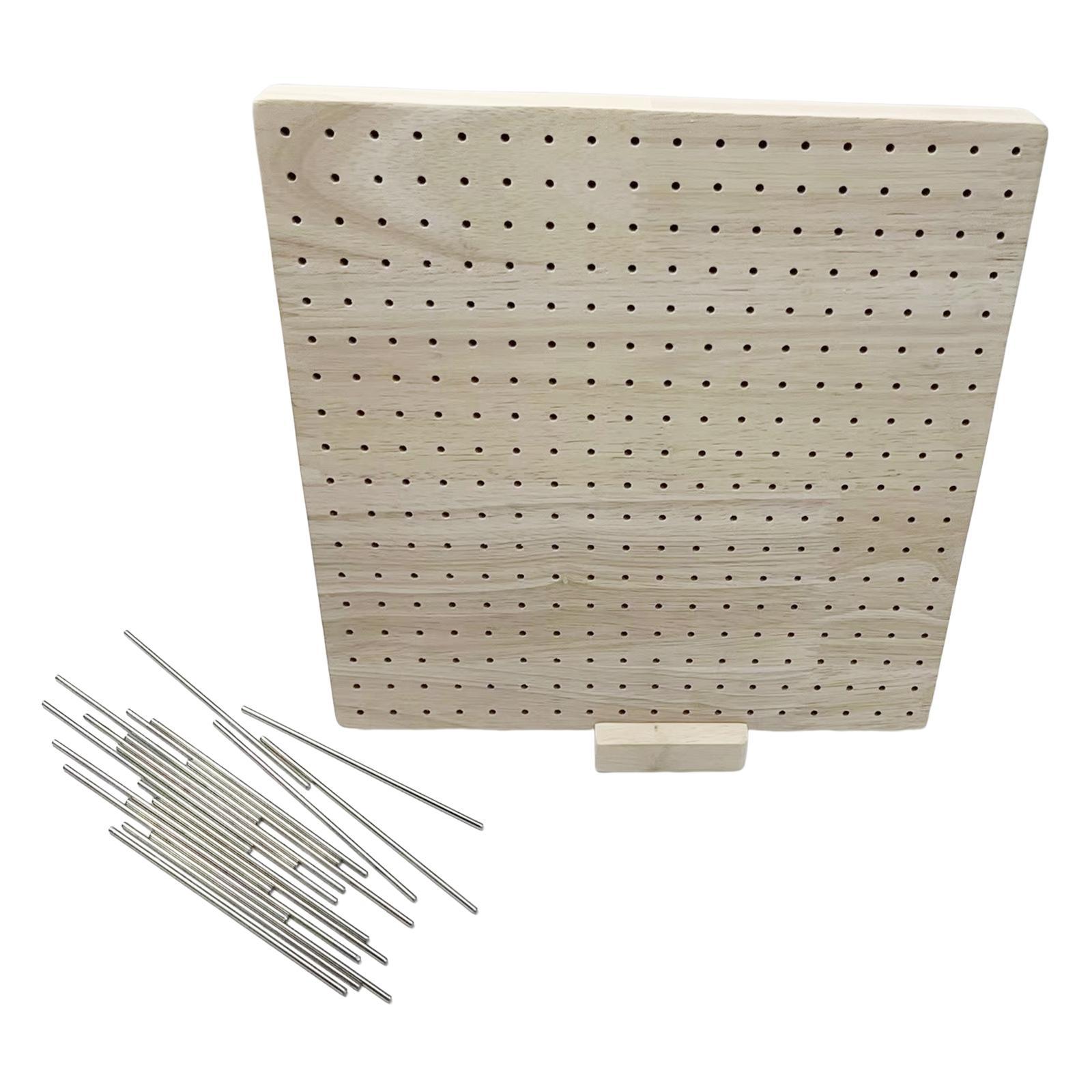 Crochet Blocking Board with 20 Pin Wood for Knitting Crochet Craft Weave DIY