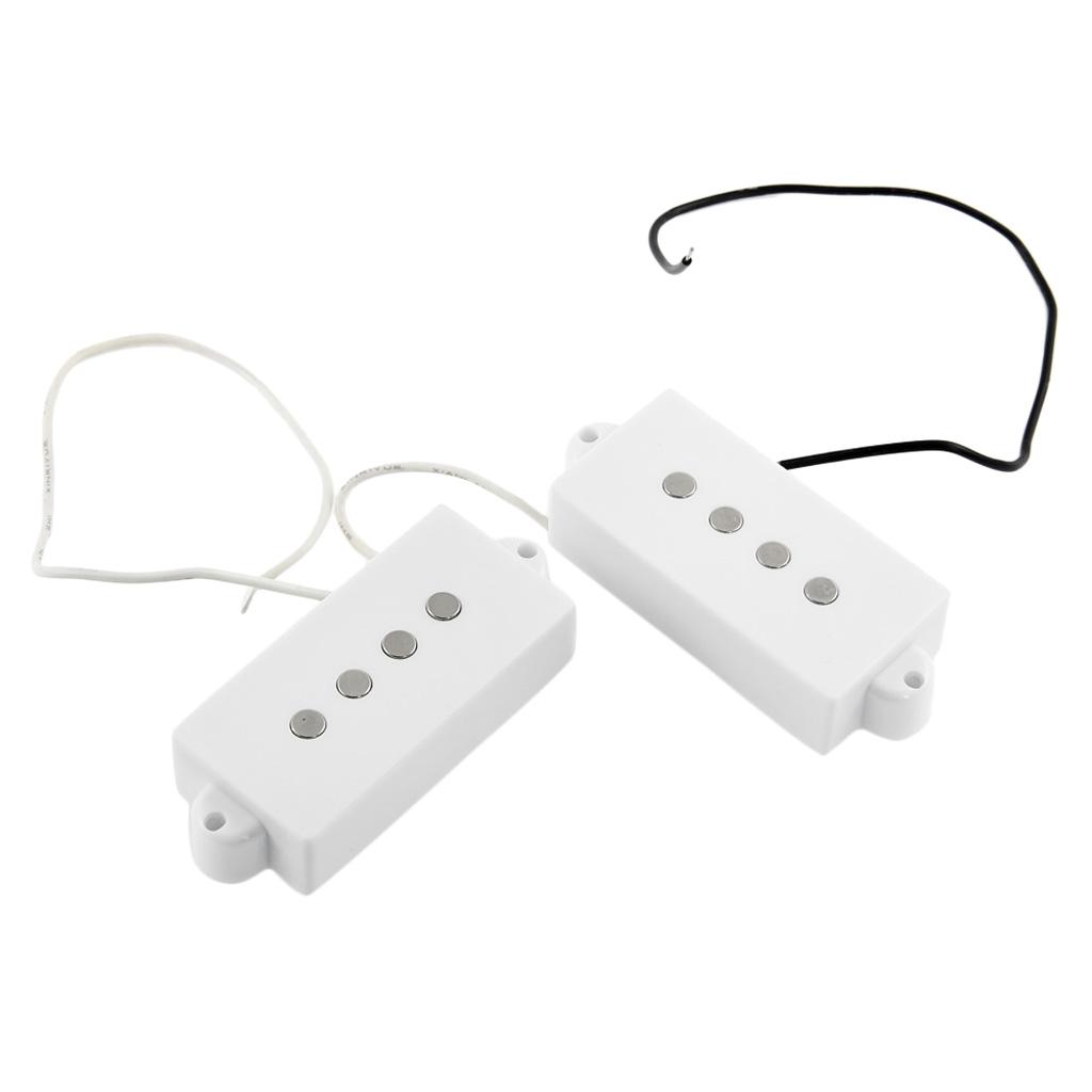 2PCS P Bass Pickup Humbucker Pickup for 4 String P Bass Replacement White