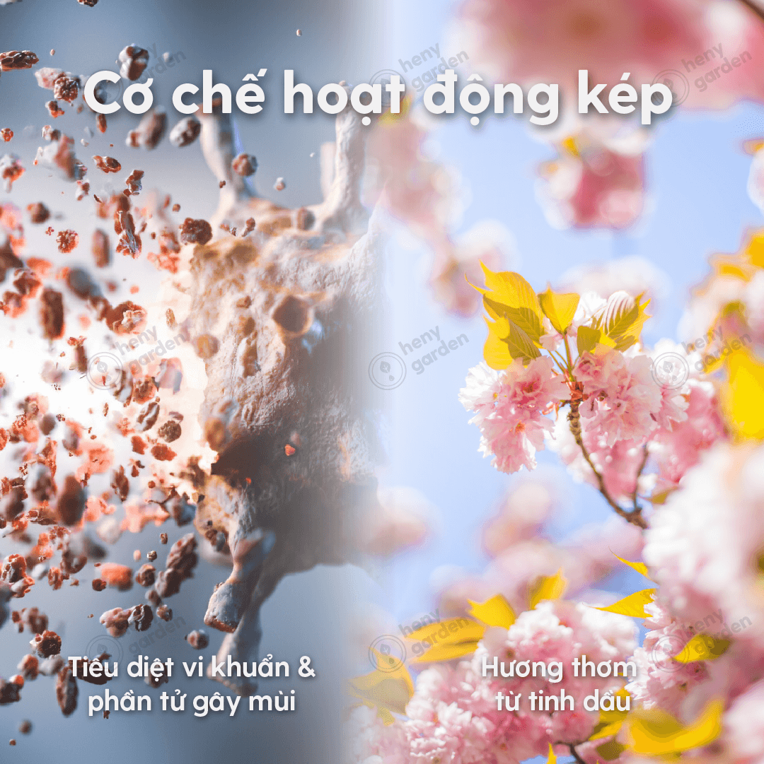 Xịt Thơm Phòng Thiên Nhiên, Ướp Hương Tủ Quần Áo, Khử Mùi Hôi Giày, Khử Mùi Chó Mèo & Diệt Khuẩn – Hương Cam Chanh Sả 100ml Heny Garden