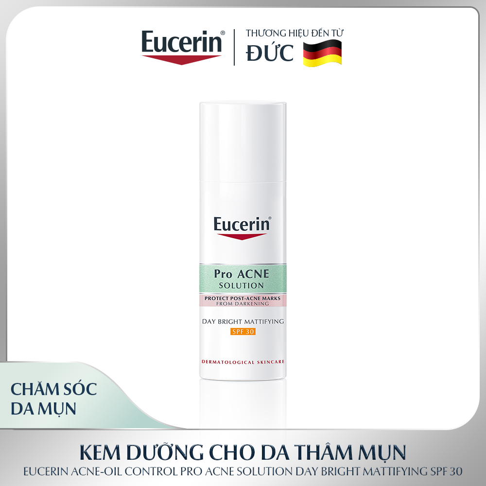 Kem dưỡng giảm mụn &amp; chống nắng Eucerin Day Bright Mattifying SPF30 50ml