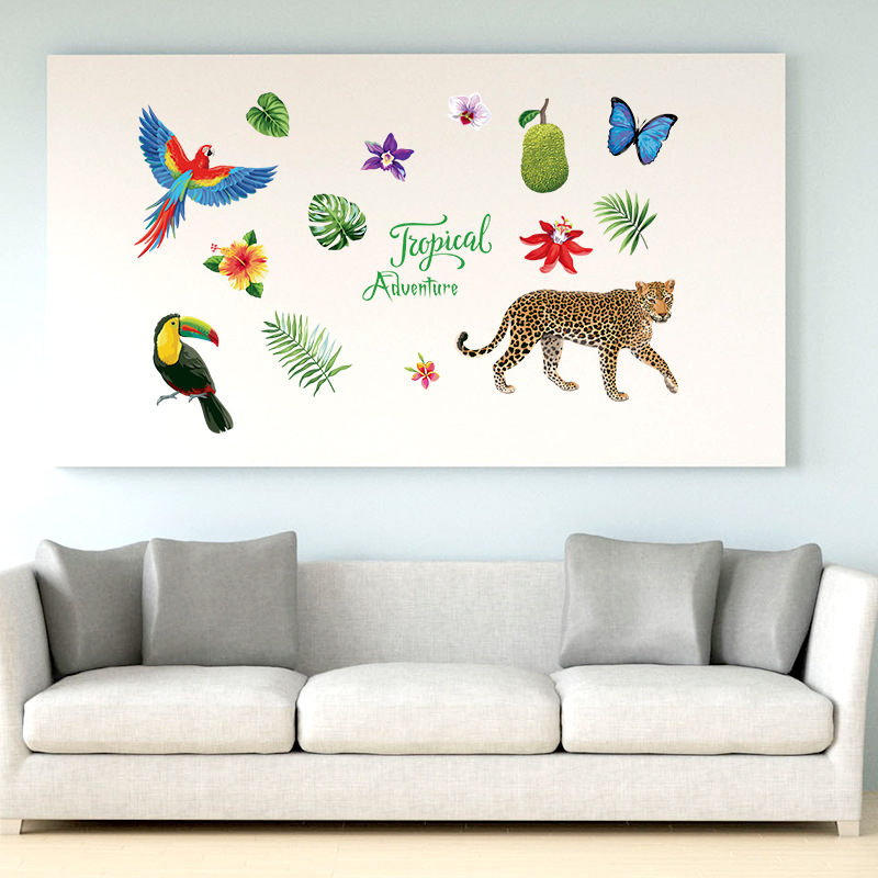 Decal dán tường Tropical Adventure Báo Đốm SK7170