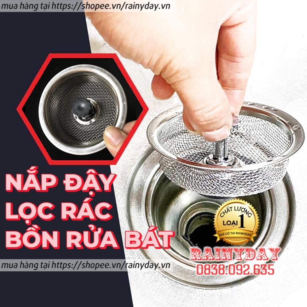 Giỏ lọc rác có nắp đậy gắn bồn rửa chén, lưới lọc rác thông minh cho chậu rửa bát chén lavabo inox