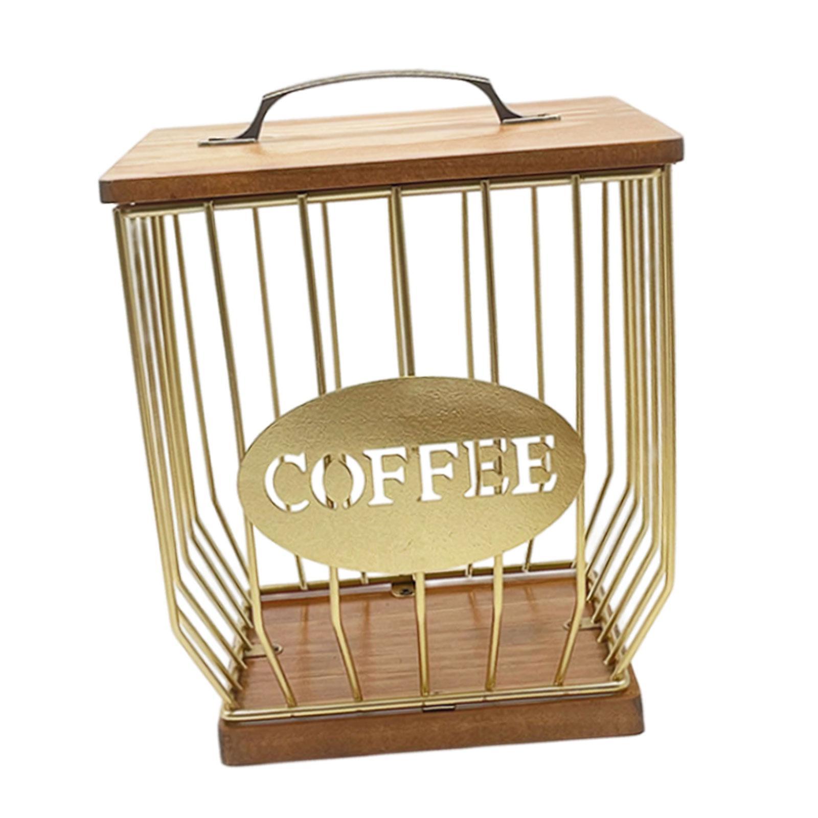 Coffee Pod Holder Coffee Pod Container Organizer Cup Metal Coffee Bar Accessories Coffee Pod Basket for Kitchen Countertop Espresso Capsules