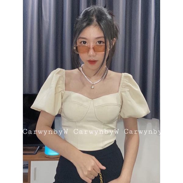 Áo Croptop Cúp Ngực Tay Phồng (Hebe Top)