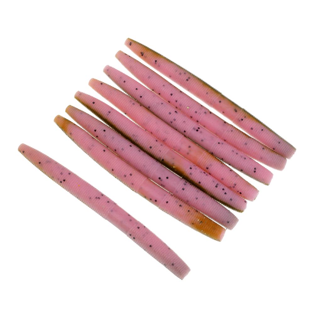 8pcs Fishing Worms Soft Bionic Baits Fishing Lures for Bass Trout 3#