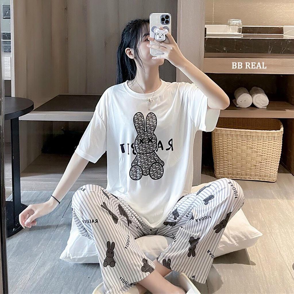 Đồ Bộ Mặc ở Nhà Bộ Đồ Ngủ Nữ Quần Dài Pijama Thun Lạnh Đẹp Freesize Từ 45-60Kg - BB REAL