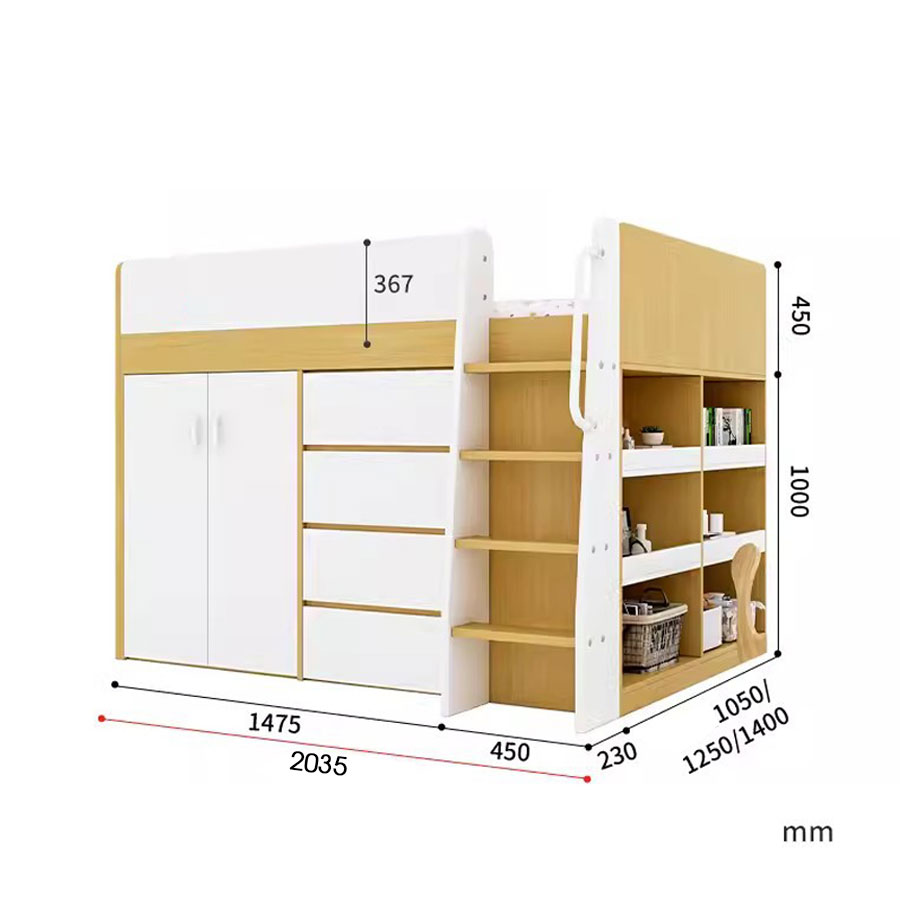 Giường tầng thấp ALALA164 đa năng/ Miễn phí vận chuyển và lắp đặt/ Đổi trả 30 ngày/ Sản phẩm được bảo hành 5 năm từ thương hiệu ALALA/ Chịu lực 700kg