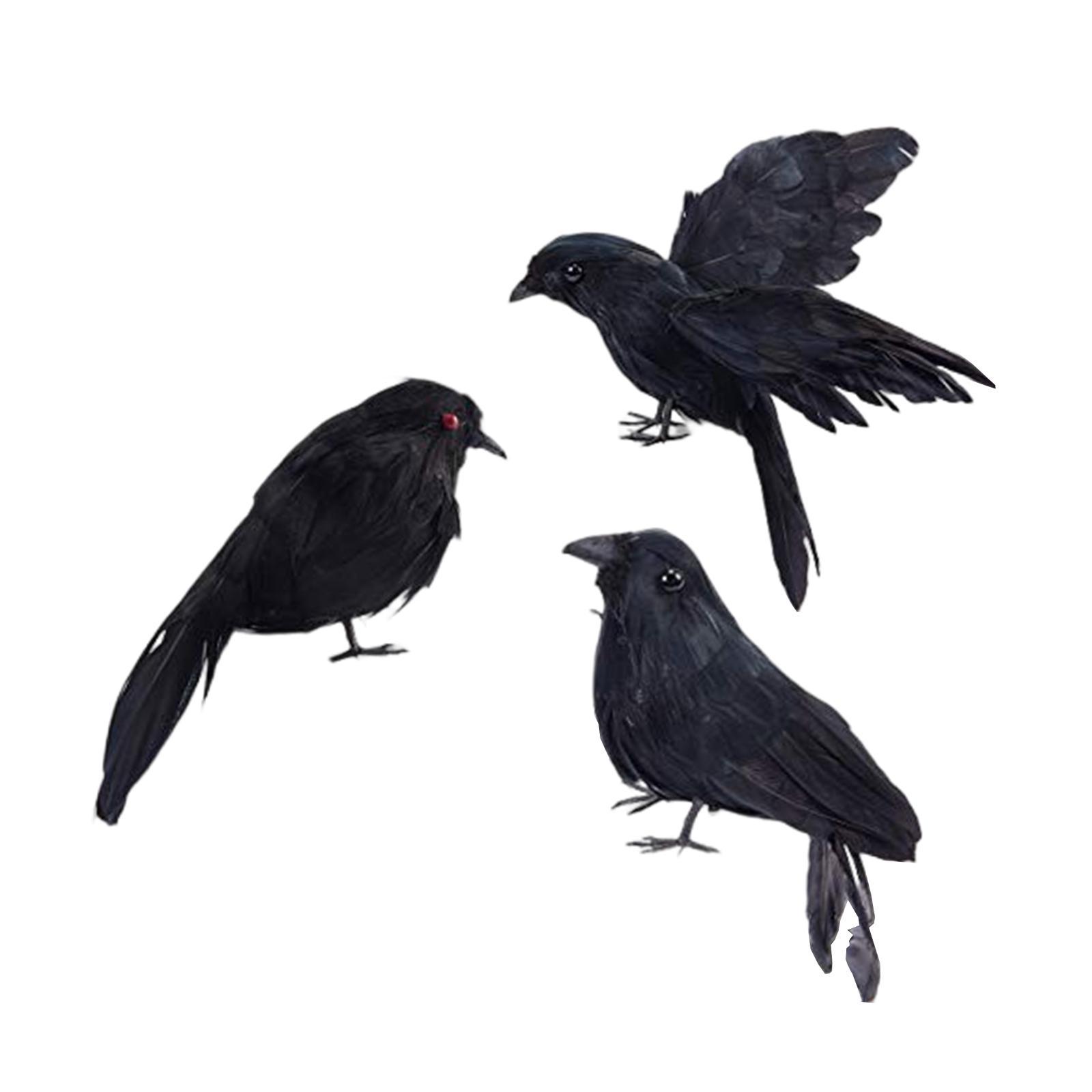 Halloween Black Feathered  Halloween Decoration Birds for Decoration
