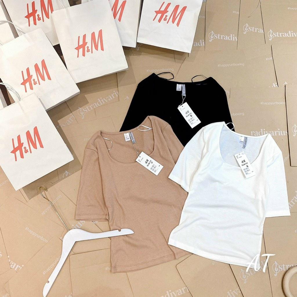 Áo thun nữ cổ U Hát Mờ chất thun tăm 3 màu siu xinh thời trang 347