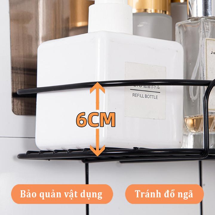 Kệ Dán Góc Tường Tam Giác Đựng Đồ Nhà Tắm, Nhà Bếp Kim Loại - Free Ship Toàn Quốc