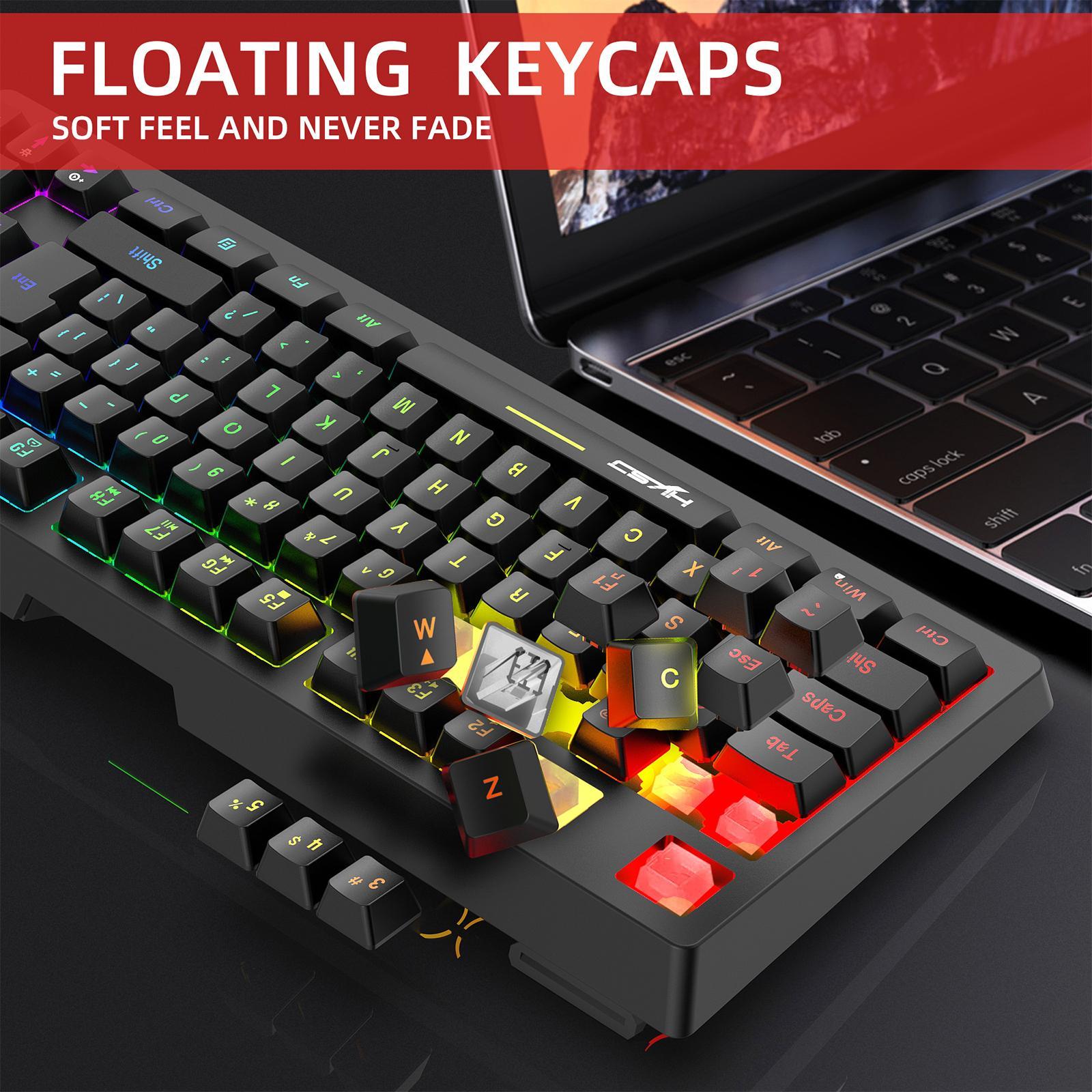 87Keys 2.4G Wireless Mechanical Keyboard, RGB Backlight USB2.0 Receiver Indicator Light L100 Gaming Keyboard, for Office Notebook Home Study