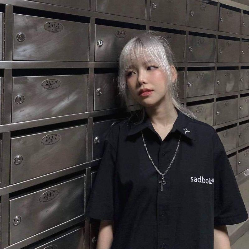 - - ÁO SƠ MI TAY LỠ THÊU SADBOIZ - - mẫu hot 2022