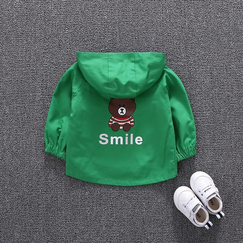 Áo khoác kaki cho bé trai kaki dày 2 lớp thêu Smile